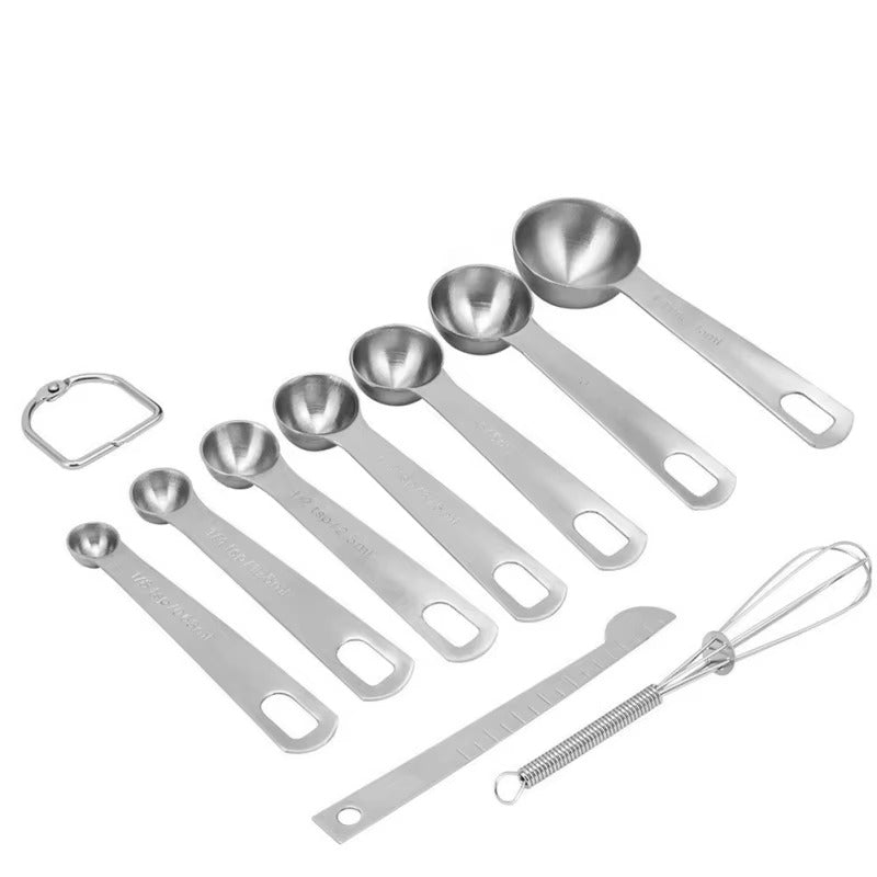 6/7/9pcs Multipurpose Food-grade Stainless Steel Measuring Spoon Coffee Powder Spice Measure Scoop Kitchen Baking Tools
