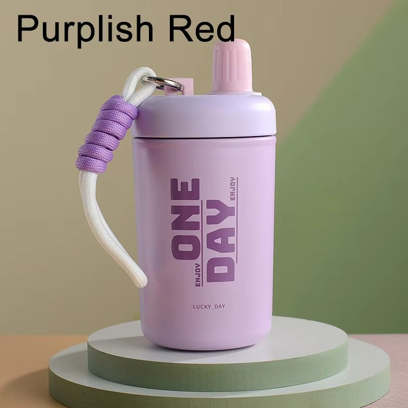 Cute Steel Thermal Insulation Water Cup Multi-color Optional Exquisite Direct Drinking Water Cup with Lanyard Water Cup