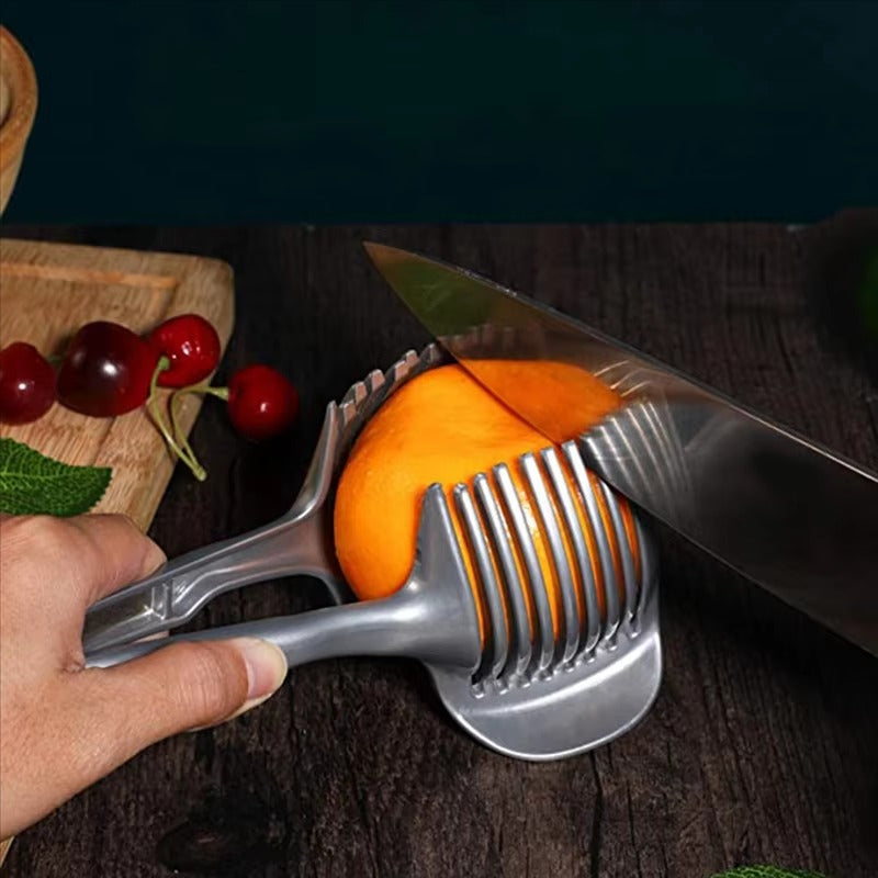 ABXF-Tomato Lemon Slicer Stand Fruit Cutter With Handle Kitchen Cutting Potato Lemon Food Rack
