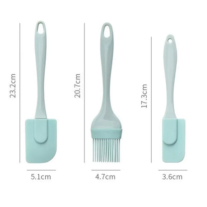 3Pcs Cream Scraper DIY Bread Cake Butter Spatula Mixer Oil Brush Kitchen Baking Tool Silicone Spatula Non-stick