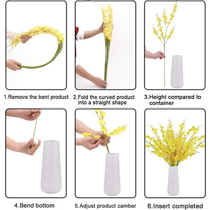 Yellow Simulation Flower Dancing Orchid Decoration Fake Flower Soft Decoration Simulation Plant Home Wedding Artificial Flowers