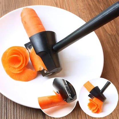 Vegetable Fruit Cutter Household Spiral Funnel Flower Shredder Peeler Artifact Portable Fast Carrot Cutter Slicer Spiral Cutter