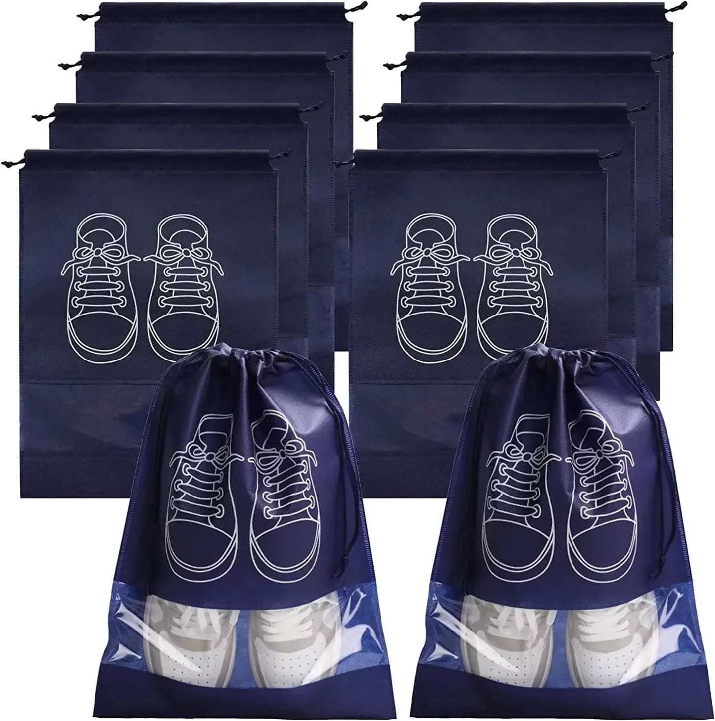 5pcs/set Shoe Storage Bag With Thickened Non-woven Fabric Strap Mouth Large Capacity Travel Waterproof Shoe Bag Moistureproof