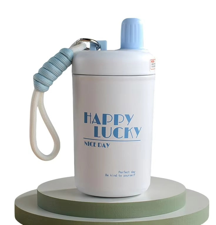 Cute Steel Thermal Insulation Water Cup Multi-color Optional Exquisite Direct Drinking Water Cup with Lanyard Water Cup