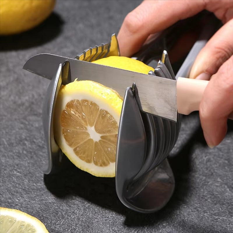 ABXF-Tomato Lemon Slicer Stand Fruit Cutter With Handle Kitchen Cutting Potato Lemon Food Rack