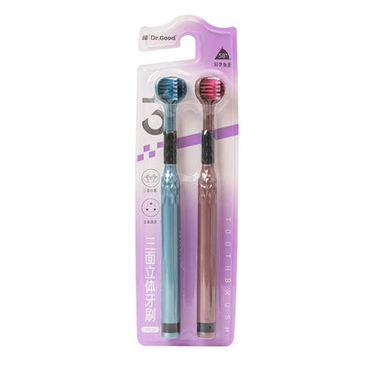 3D Manual Toothbrush Three sided U-shaped Soft Toothbrush for Comprehensive Oral Cleaning for Adults, Men and Women, Couple