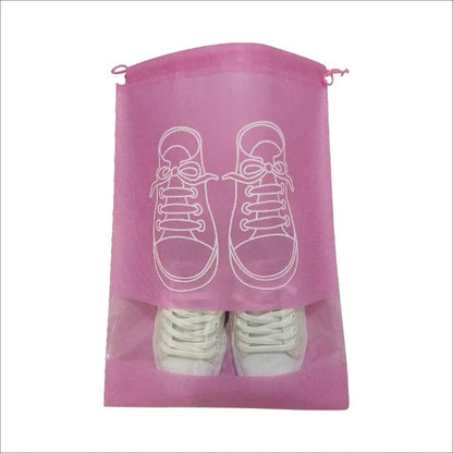 5pcs/set Shoe Storage Bag With Thickened Non-woven Fabric Strap Mouth Large Capacity Travel Waterproof Shoe Bag Moistureproof