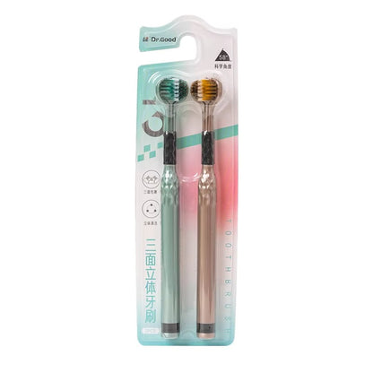 3D Manual Toothbrush Three sided U-shaped Soft Toothbrush for Comprehensive Oral Cleaning for Adults, Men and Women, Couple